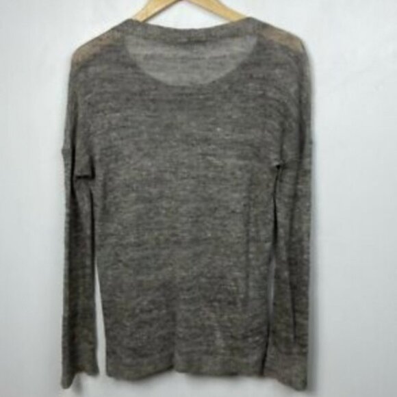 Vince 100% Linen Drop Shoulder Sweater Grey Crew Neck Size‎ XS Long Sleeve Knit - Picture 4 of 8